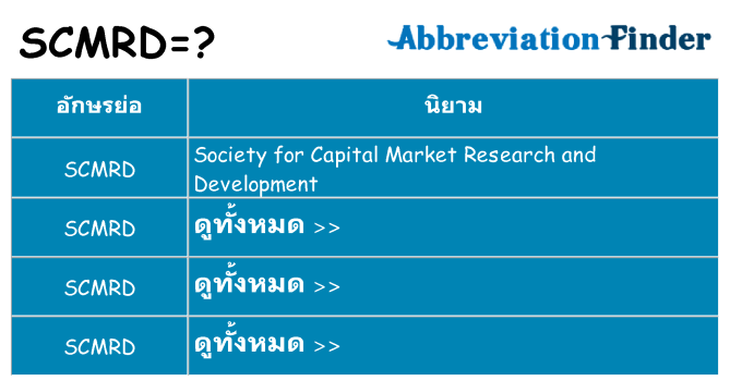 อะไรไม่ scmrd ถึง