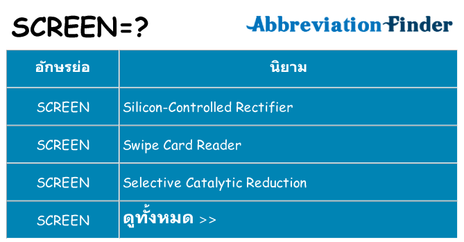 อะไรไม่ screen ถึง