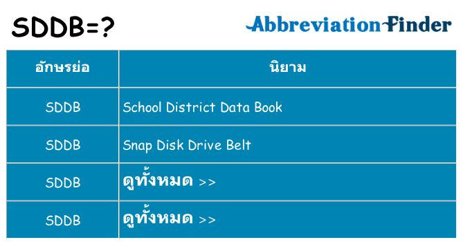 อะไรไม่ sddb ถึง