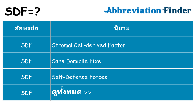 อะไรไม่ sdf ถึง