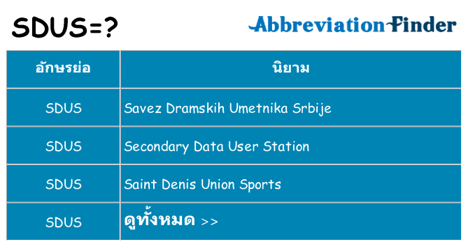 อะไรไม่ sdus ถึง