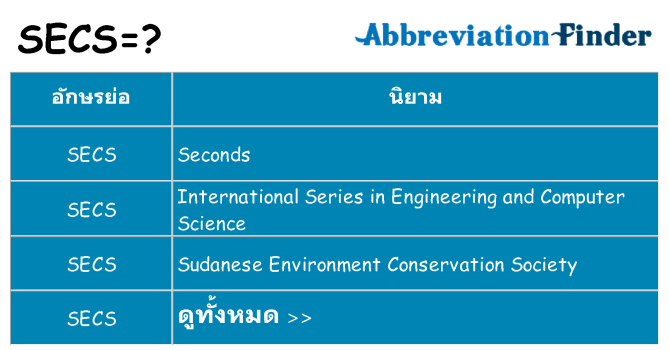 อะไรไม่ secs ถึง