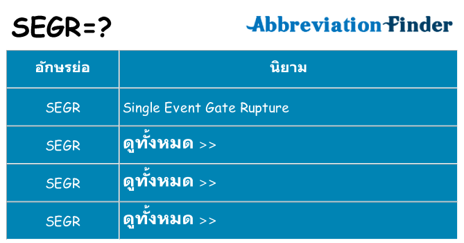 อะไรไม่ segr ถึง