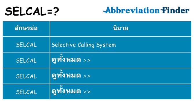 อะไรไม่ selcal ถึง