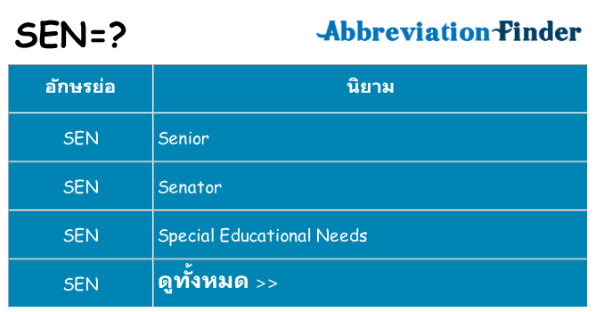 อะไรไม่ sen ถึง