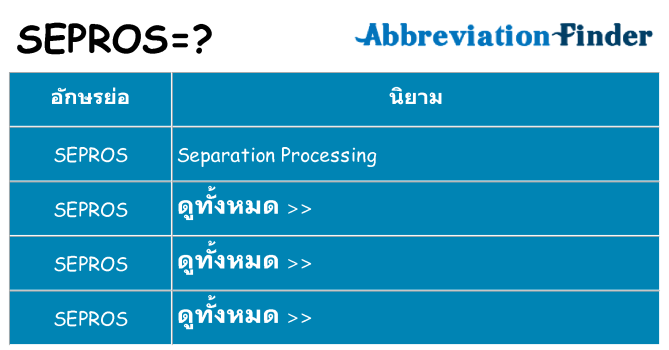 อะไรไม่ sepros ถึง