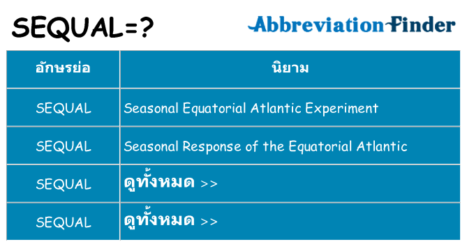 อะไรไม่ sequal ถึง