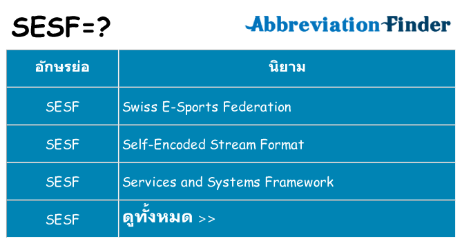 อะไรไม่ sesf ถึง