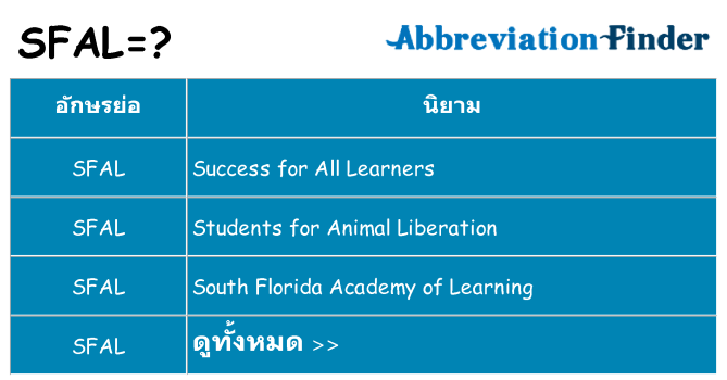 อะไรไม่ sfal ถึง