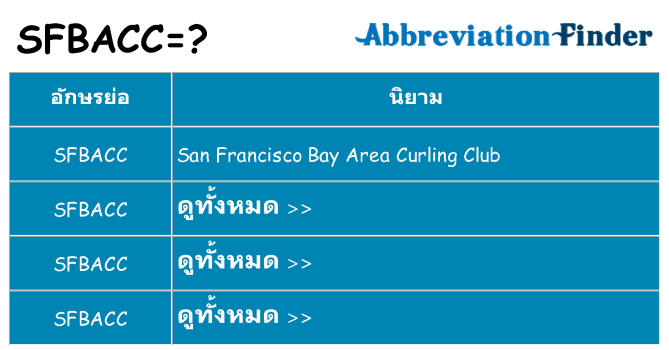 อะไรไม่ sfbacc ถึง