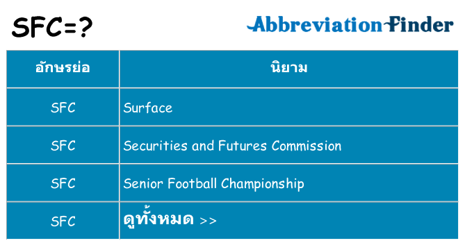 อะไรไม่ sfc ถึง