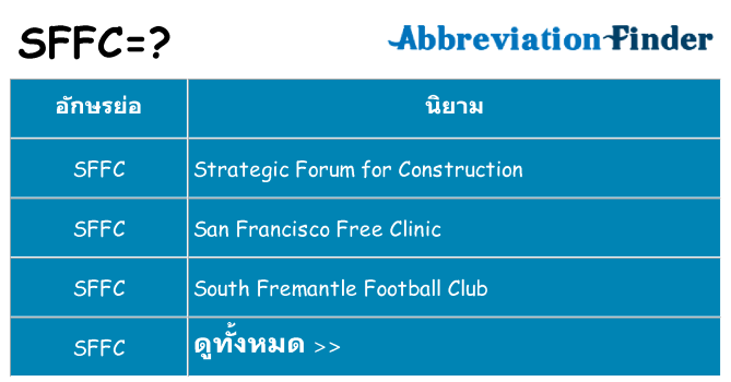 อะไรไม่ sffc ถึง