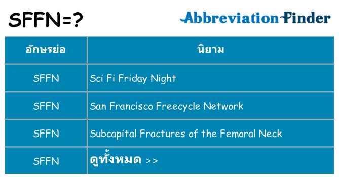 อะไรไม่ sffn ถึง