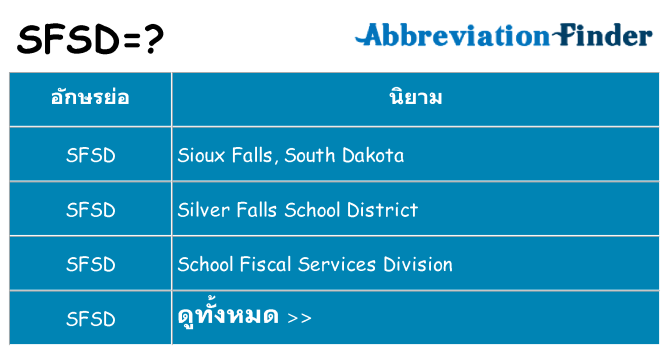 อะไรไม่ sfsd ถึง