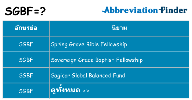 อะไรไม่ sgbf ถึง