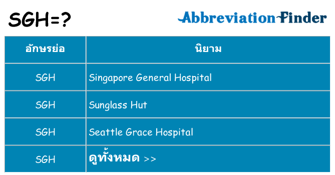 อะไรไม่ sgh ถึง