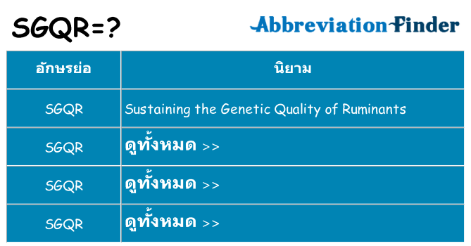 อะไรไม่ sgqr ถึง