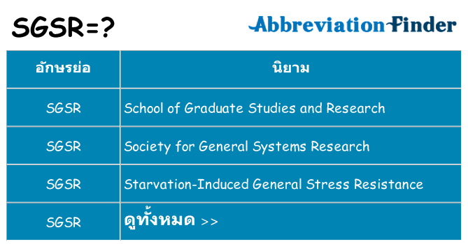 อะไรไม่ sgsr ถึง