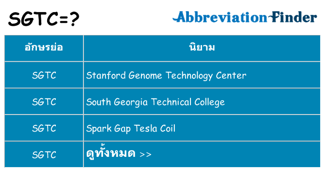 อะไรไม่ sgtc ถึง