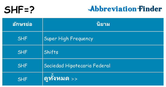 อะไรไม่ shf ถึง