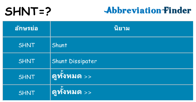 อะไรไม่ shnt ถึง
