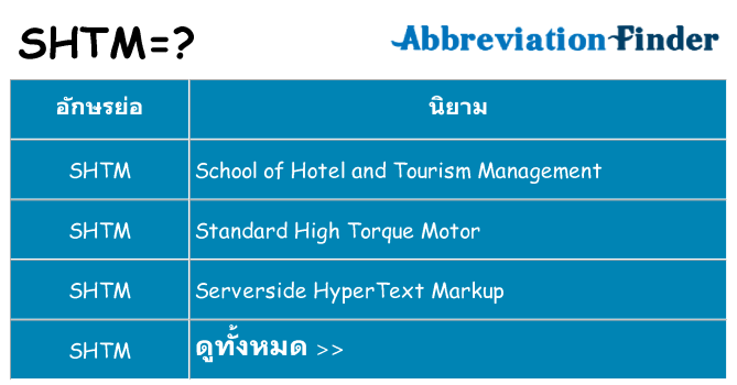 อะไรไม่ shtm ถึง
