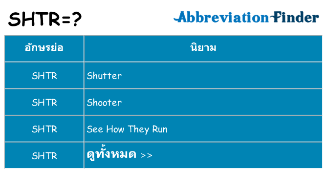 อะไรไม่ shtr ถึง