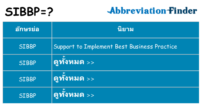 อะไรไม่ sibbp ถึง
