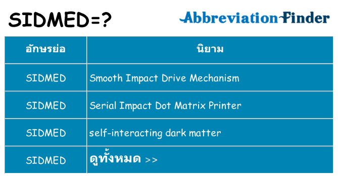 อะไรไม่ sidmed ถึง