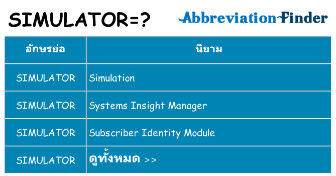 อะไรไม่ simulator ถึง