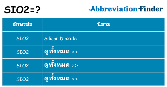 อะไรไม่ sio2 ถึง