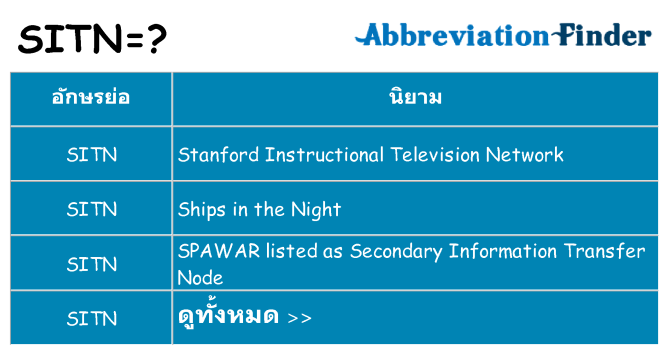 อะไรไม่ sitn ถึง