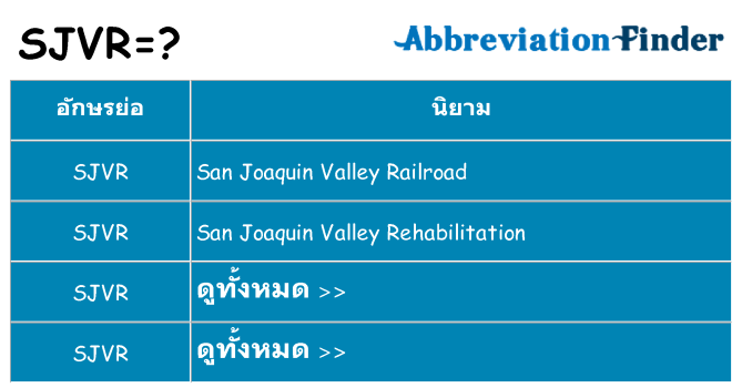 อะไรไม่ sjvr ถึง