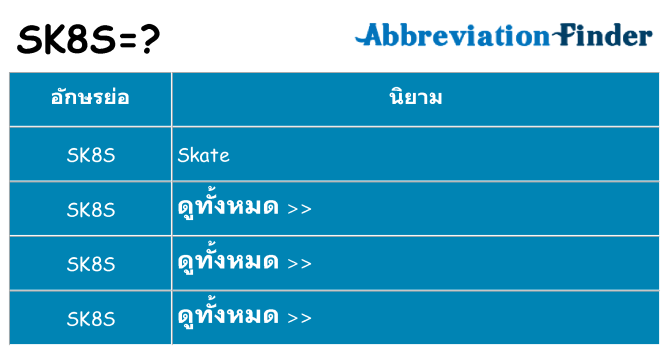 อะไรไม่ sk8s ถึง