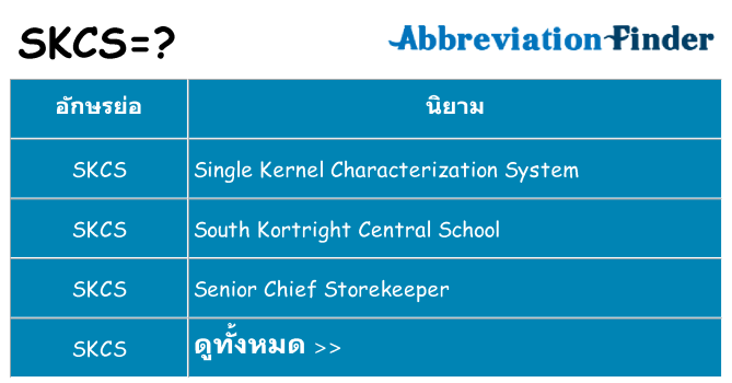 อะไรไม่ skcs ถึง