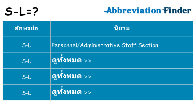 อะไรไม่ s-l ถึง