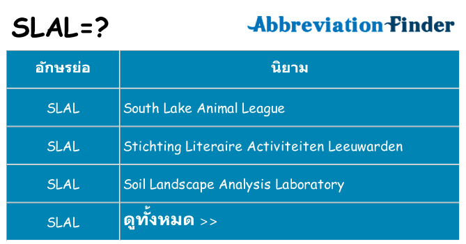 อะไรไม่ slal ถึง