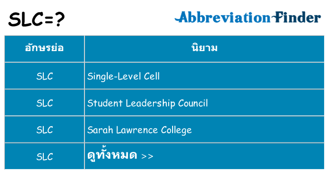 อะไรไม่ slc ถึง