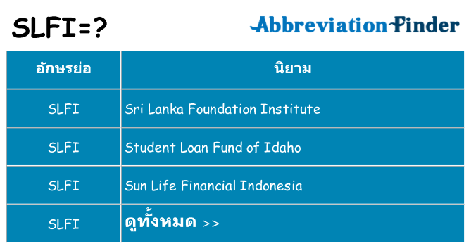 อะไรไม่ slfi ถึง