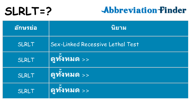 อะไรไม่ slrlt ถึง