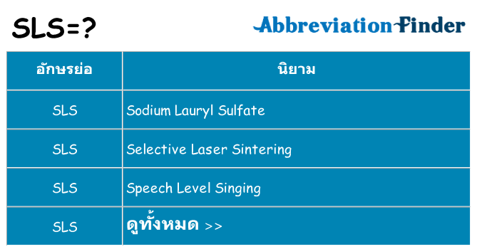 อะไรไม่ sls ถึง