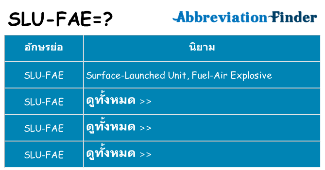 อะไรไม่ slu-fae ถึง