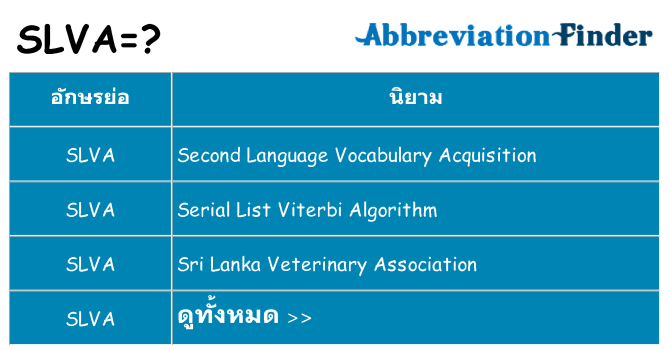 อะไรไม่ slva ถึง