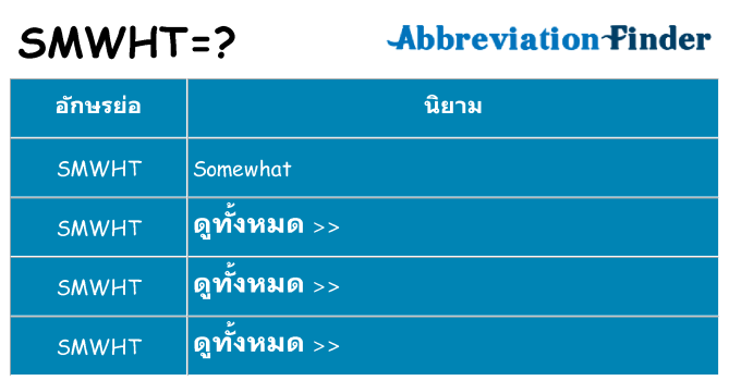 อะไรไม่ smwht ถึง