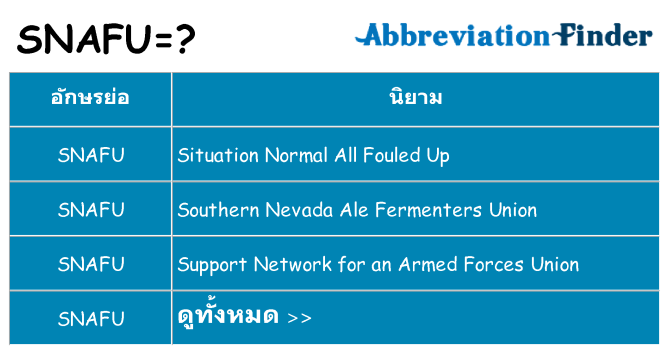 อะไรไม่ snafu ถึง