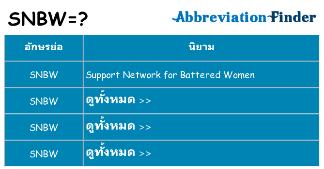 อะไรไม่ snbw ถึง