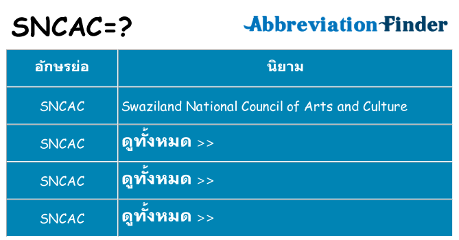 อะไรไม่ sncac ถึง