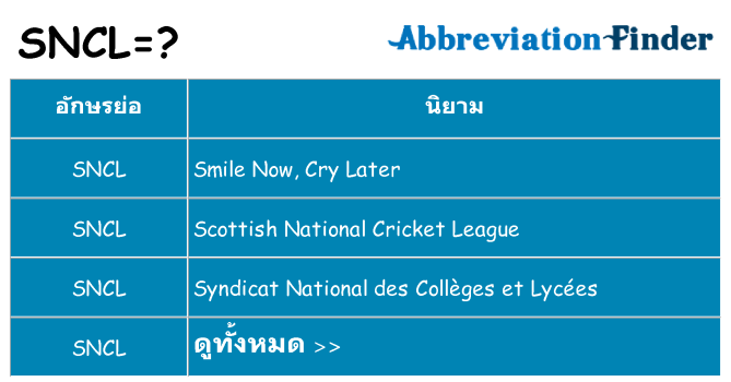 อะไรไม่ sncl ถึง