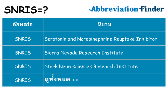 อะไรไม่ snris ถึง