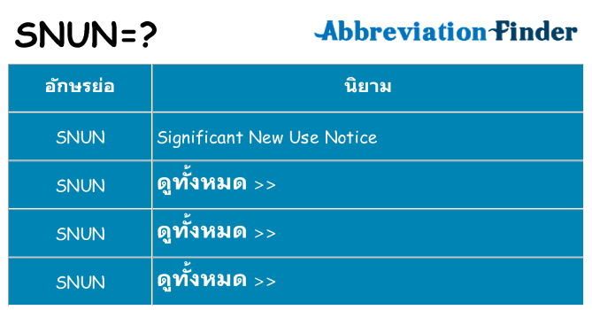 อะไรไม่ snun ถึง